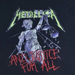 Metallica And Justice For All T Shirt Sz Large Hanes Heavyweight Music Rock Band